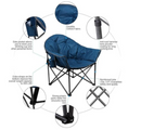 ALPHA MART Camping Chairs - Oversized Camping Chairs Padded Moon Round Chair Saucer Recliner with Folding Cup Holder and Carry Bag