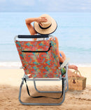 Alpha Camp Set of 2 Folding Beach Chair 3 Adjustable Position Backpack Beach Chairs with Cooler Bag Support 250lbs