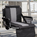 Alpha Camp Folding Portable Stadium Seat Chair for Bleachers with Arm Rest