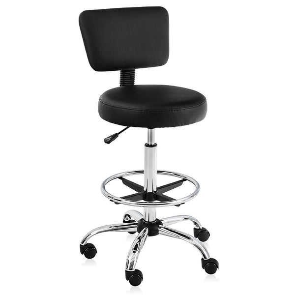 ALPHA CAMP  Adjustable PU Leather Swivel Office Chair with Detachable Backrest