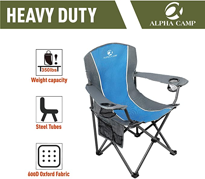 Alpha Camp Oversized Folding Arm Camping Chair