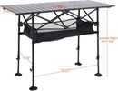 ALPHA CAMP Adjustable Aluminum Table with Storage for Grill Travel Table