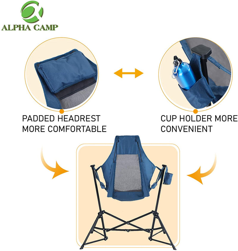 Alpha Camp Oversized Folding Hammock Rocking Chair