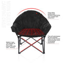 Alpha Camp Black Padded Plush Moon Chair