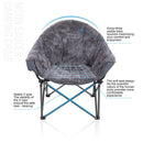 Alpha Camp Grey Padded Plush Moon Chair