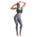 ALPHA CAMP Jacquard Wideband Waist Sports Pants Tummy Control Workout Running Yoga Leggings
