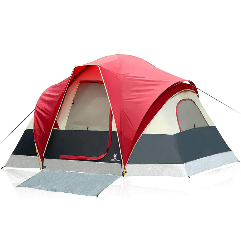 ALPHA CAMP 6 Person Camping Tent Extended Dome Design