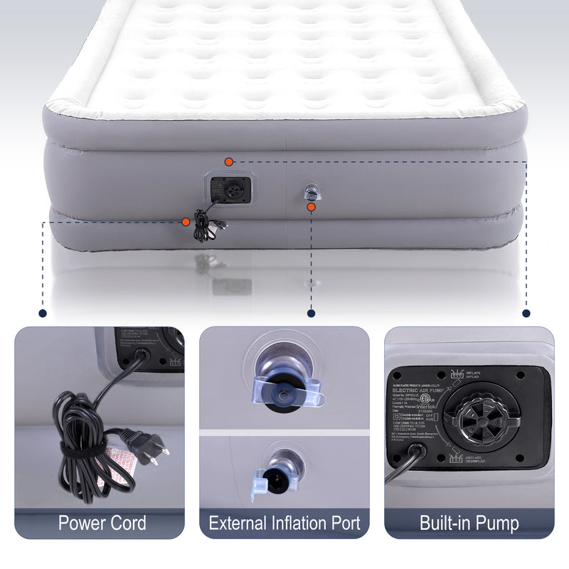 Alpha Camp Air Mattress with Built-In Pump for Camping & Home