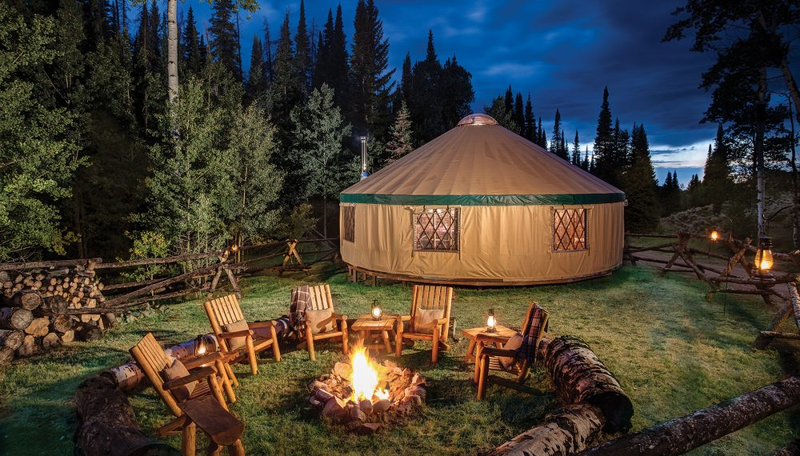 Why are yurts popular for camping?