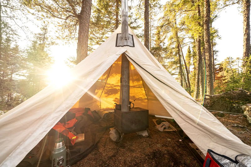 What is hot tent camping?