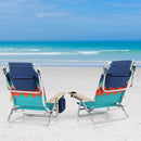 Alpha Camp Set of 2 Aluminum Portable Folding Beach Chair 5 Position Adjustable Backrest Camping Chair With Cooler Bag