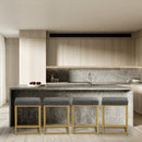 ALPHA CAMP Set of 4 White & Gold 24" Counter Height Bar Stools