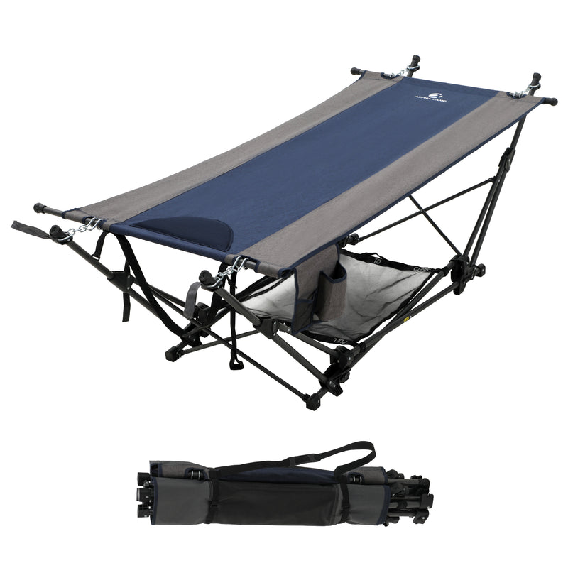 ALPHA CAMP Portable & Comfortable Hammock with Foldable Stand for Outdoor Relaxation