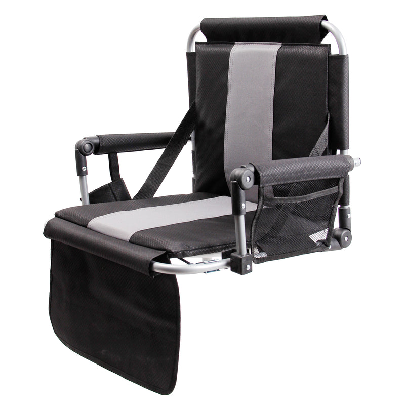 Alpha Camp Folding Portable Stadium Seat Chair for Bleachers with Arm Rest