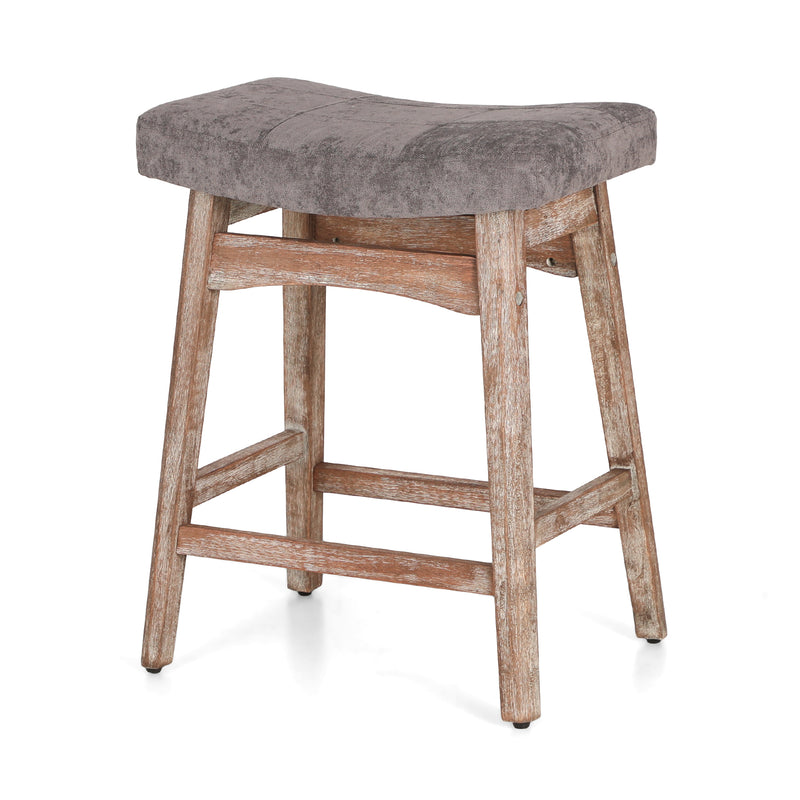 ALPHA CAMP  24" Bar Stools PU Leather Bar Stool with Wood Legs