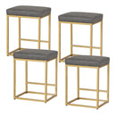 ALPHA CAMP Set of 4 White & Gold 24" Counter Height Bar Stools