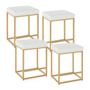 ALPHA CAMP Set of 4 White & Gold 24" Counter Height Bar Stools
