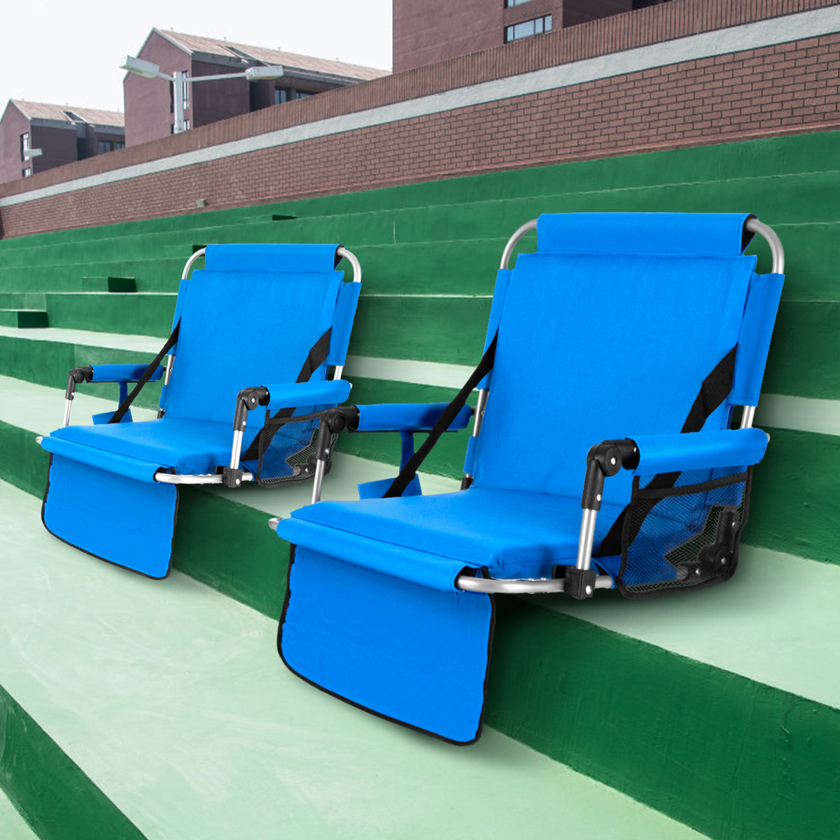 ALPHA CAMP Stadium Seat Chair For Bleachers With Back & Arm Rest For