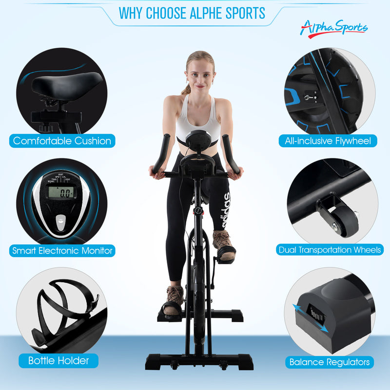 ALPHA CAMP Indoor Cycling Exercise Bike