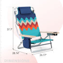 Alpha Camp Set of 2 Aluminum Portable Folding Beach Chair 5 Position Adjustable Backrest Camping Chair With Cooler Bag