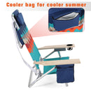Alpha Camp Set of 2 Aluminum Portable Folding Beach Chair 5 Position Adjustable Backrest Camping Chair With Cooler Bag