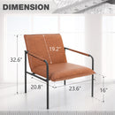 ALPHA CAMP Ancient Sofa Chic Brown Lounge Chair with Middle Back Accent and Metal Legs for Your Living Room