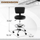 ALPHA CAMP  Adjustable PU Leather Swivel Office Chair with Detachable Backrest