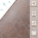 Alpha Camp Square Adjustable Height Leather and Metal Swivel Bar Stools, Set of 2