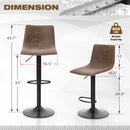 Alpha Camp Square Adjustable Height Leather and Metal Swivel Bar Stools, Set of 2