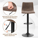 Alpha Camp Square Adjustable Height Leather and Metal Swivel Bar Stools, Set of 2