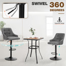 ALPHA CAMP Set of 2 Swivel Backrest Bar Stools