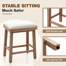 ALPHA CAMP Set of 2 PU Leather 24" Counter Height Bar Stool with Wood Legs