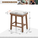 ALPHA CAMP Set of 2 PU Leather 24" Counter Height Bar Stool with Wood Legs