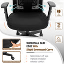 ALPHA CAMP Ergonomic Office Chair Adjustable Lumbar Support Mesh Swivel Desk Chair with Armrests, Black