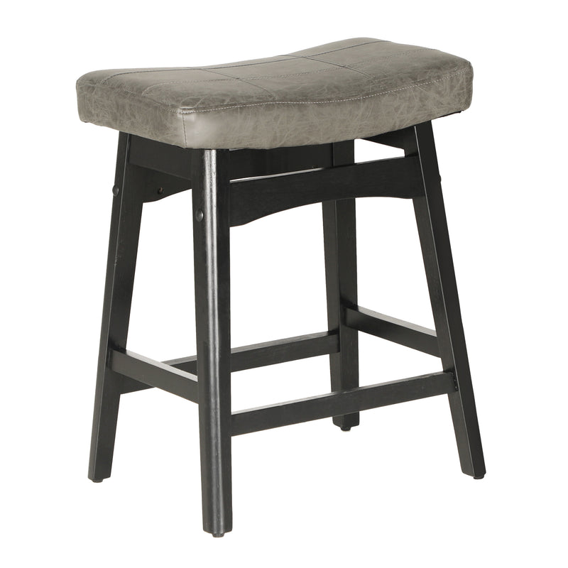 ALPHA CAMP  24" Bar Stools PU Leather Bar Stool with Wood Legs