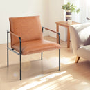 ALPHA CAMP Ancient Sofa Chic Brown Lounge Chair with Middle Back Accent and Metal Legs for Your Living Room