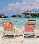 Alpha Camp Set of 2 Folding Beach Chair 3 Adjustable Position Backpack Beach Chairs with Cooler Bag Support 250lbs