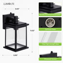 lumolite Dusk to Dawn Outdoor Wall Light Fixtures Aluminum Waterproof Lanterns, Porch Sconces Wall Mounted Lighting for Patio Front Door Entryway, Matte Black