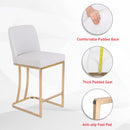 ALPHA CAMP Premium PU Leather Counter Height Bar Stool with Gold-Plated Steel Frame