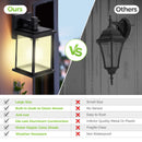 lumolite Dusk to Dawn Outdoor Wall Light Fixtures Aluminum Waterproof Lanterns, Porch Sconces Wall Mounted Lighting for Patio Front Door Entryway, Matte Black