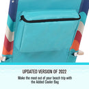 Alpha Camp Set of 2 Folding Beach Chair 3 Adjustable Position Backpack Beach Chairs with Cooler Bag Support 250lbs