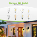 lumolite Dusk to Dawn Outdoor Wall Light Fixtures Aluminum Waterproof Lanterns, Porch Sconces Wall Mounted Lighting for Patio Front Door Entryway, Matte Black