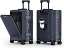 Royalsac 20 Inch Aluminum Frame Carry-On Luggage with Front Opening