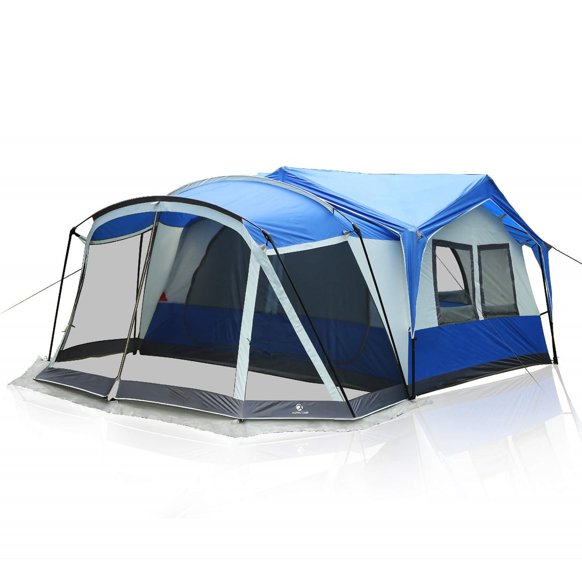 12 man camping tent Alpha Camp 19' x 12' Family Camping Tent for 10-12 Person