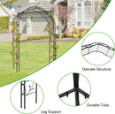 Garden Arch Trellis for Climbing Plants - Outdoor Decoration 8' 10" H x 4' 11" W Patio Metal Arch for Wedding Party (Black)