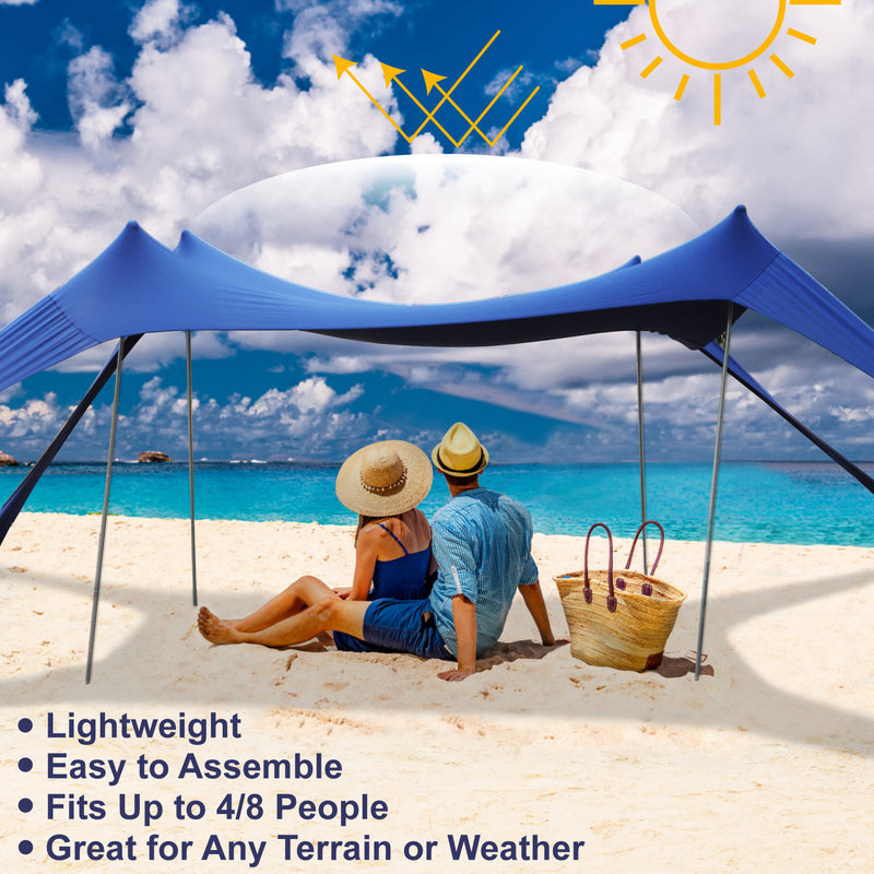 canopy tent for the beach Alpha Camp 10x10 FT Sunshade Beach Tent Sun Shelter UPF 50+ Portable C