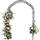 Garden Arch Trellis for Climbing Plants - Outdoor Decoration 8' 10" H x 4' 11" W Patio Metal Arch for Wedding Party (Black)