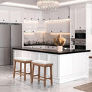 ALPHA CAMP Set of 2 PU Leather 24" Counter Height Bar Stool with Wood Legs