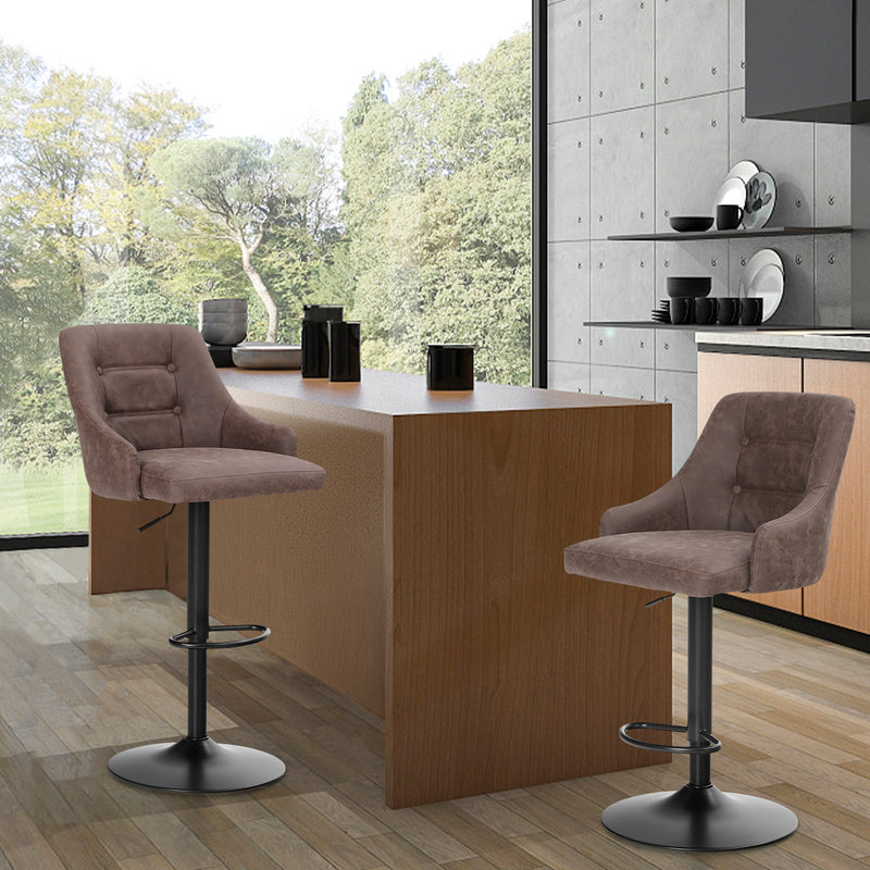 ALPHA CAMP Set of 2 Swivel Backrest Bar Stools