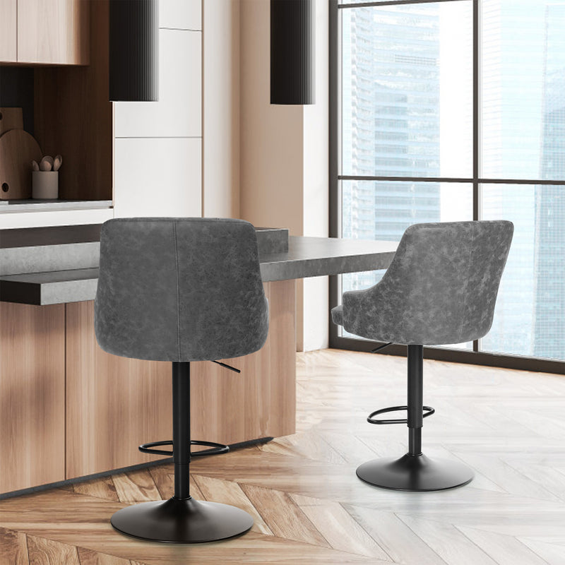 ALPHA CAMP Set of 2 Swivel Backrest Bar Stools